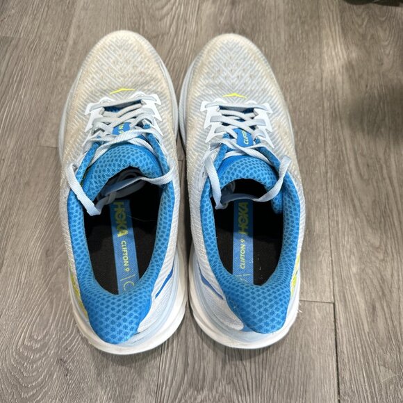 Hoka One One Clifton 9 Shoes Mens 10.5 D Ice Water Blue Running Walking Sneakers main image 6